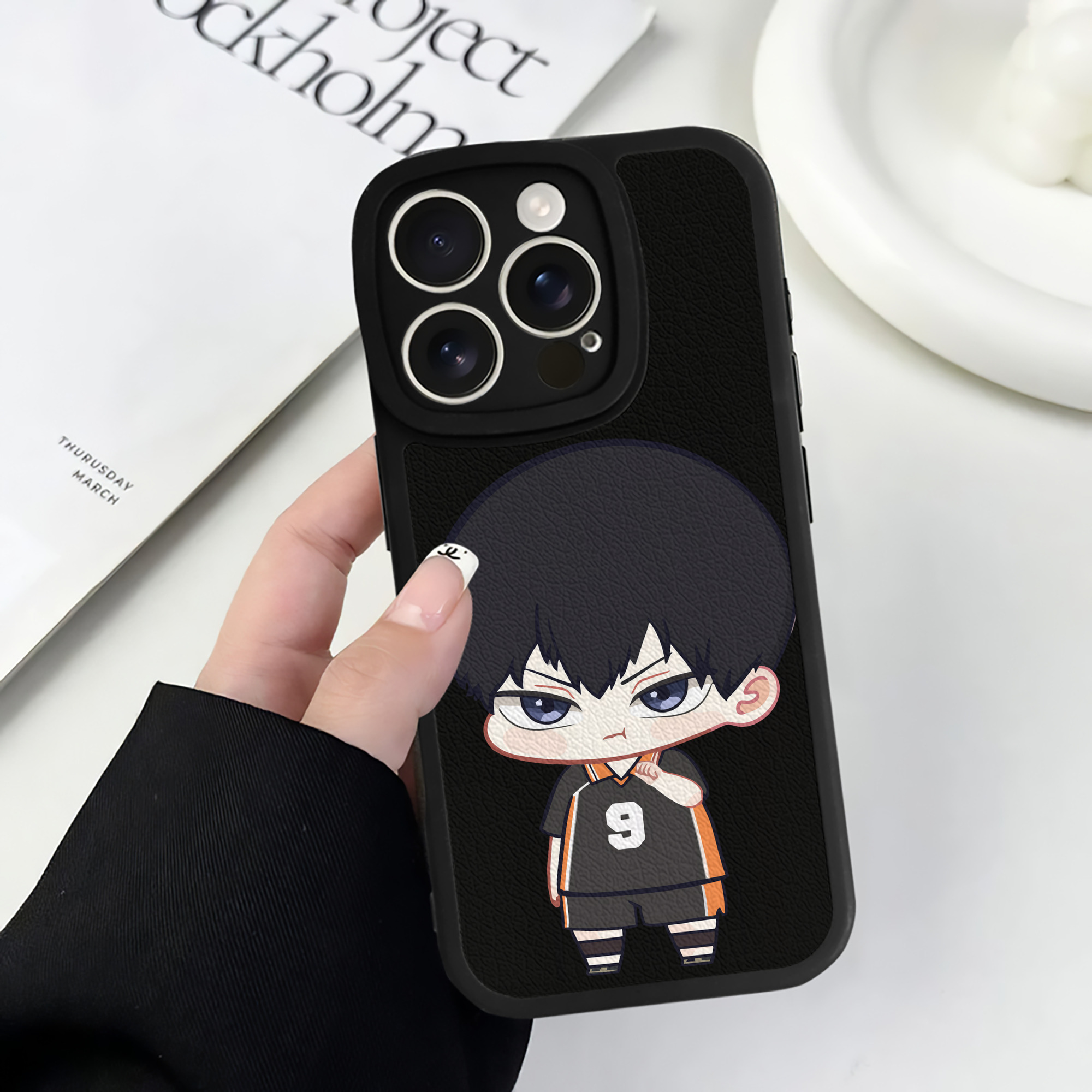 （画像用） ハイキュー!! Haikyu!! 【iPhone 16シリーズ対応】シリコンスマホケース（レザー調） 材質：シリコン